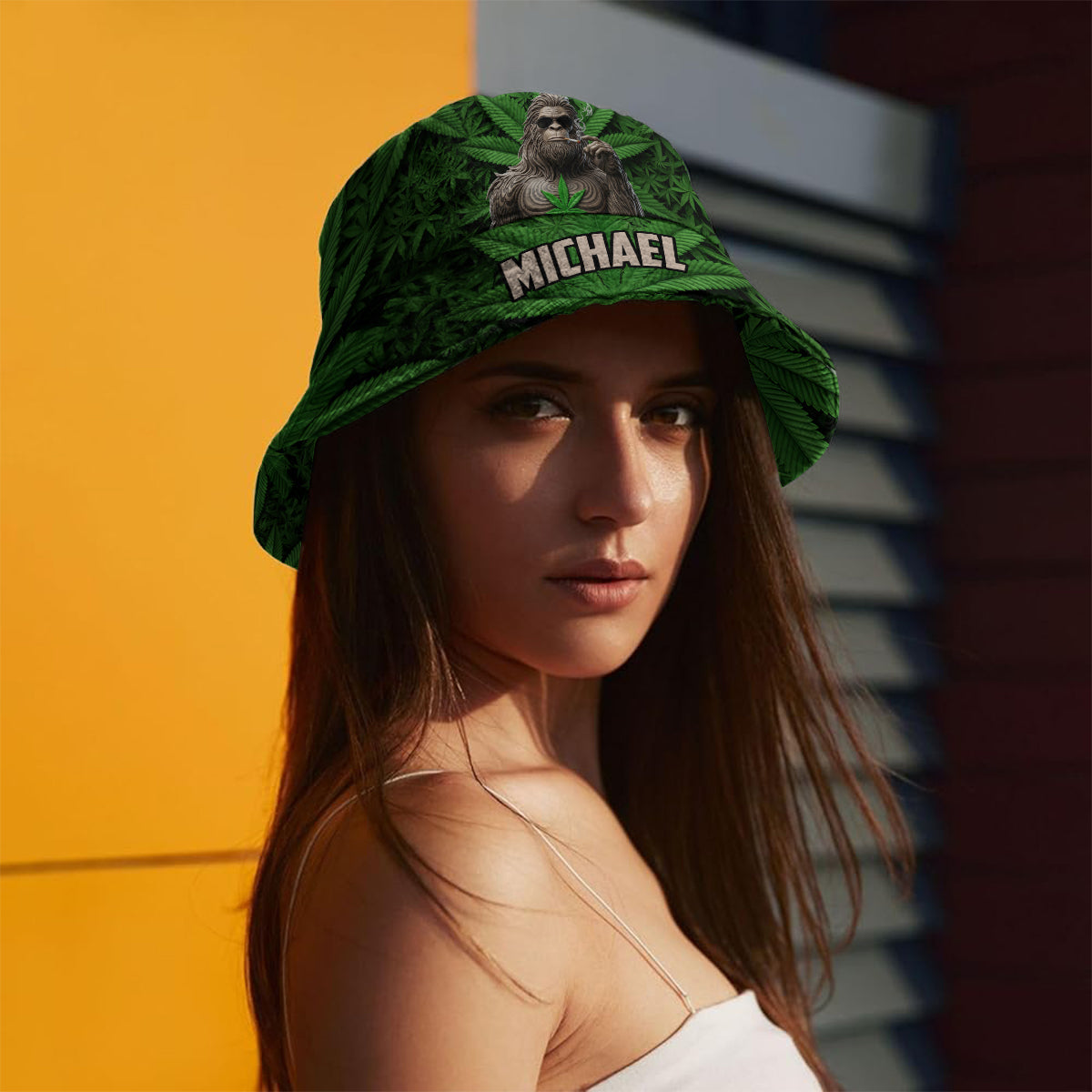 Smoking Bigfoot - Personalized Weed Bucket Hat