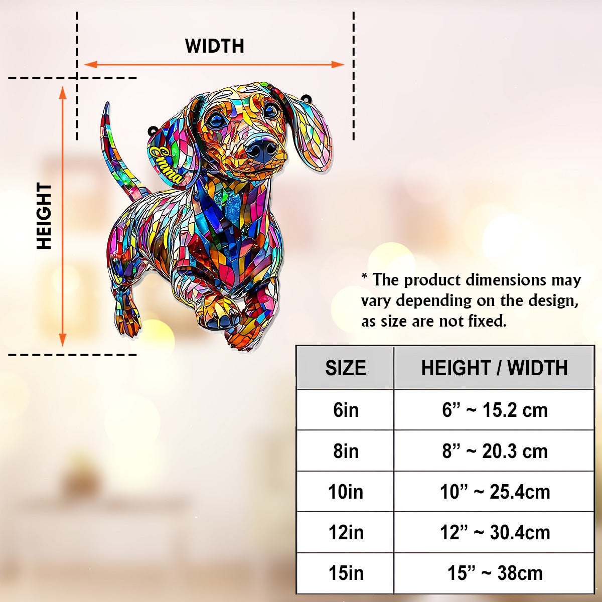 Liebe Dackel – Personalisierter Dackel-Fensterhänger als Sonnenfänger 