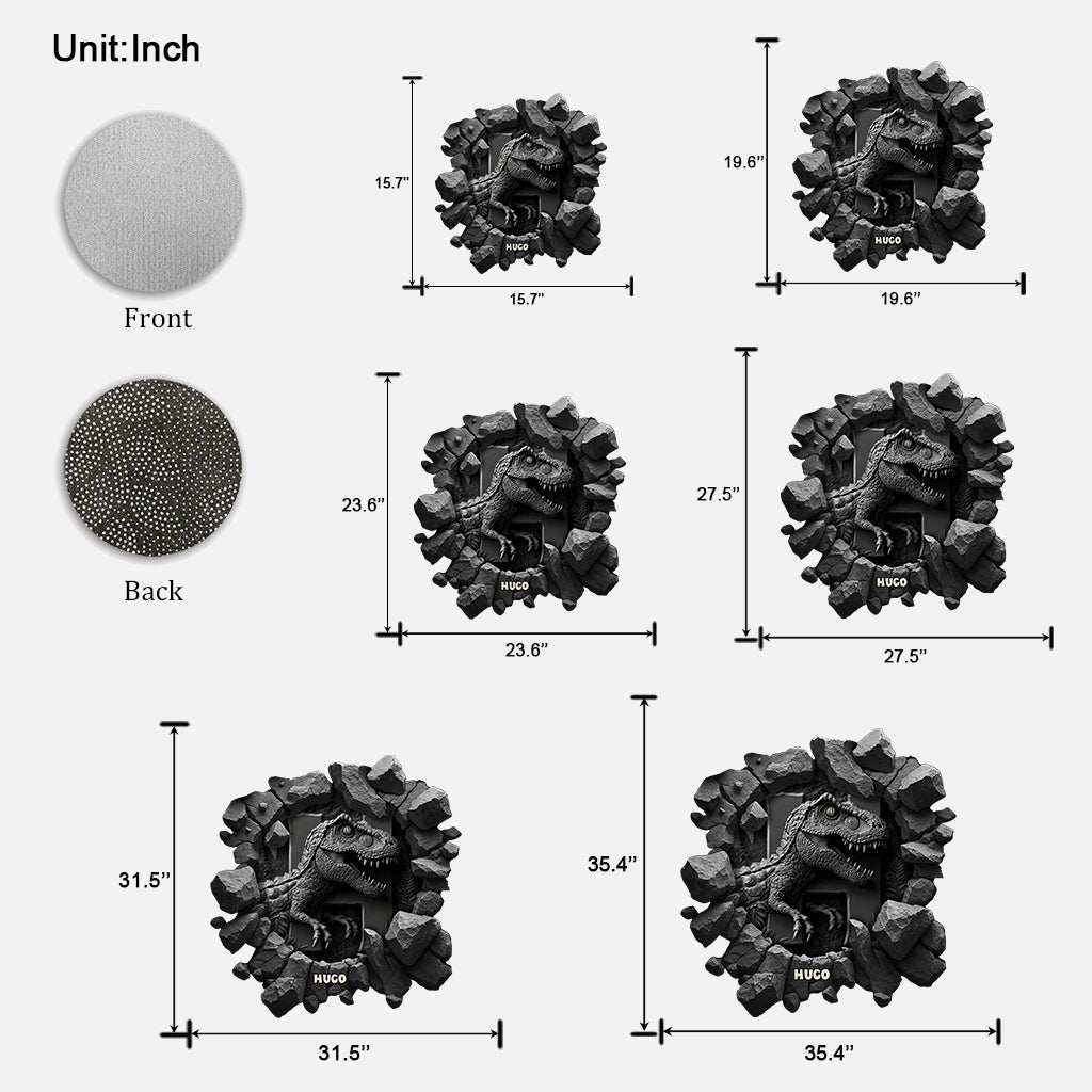 Cool Dinosaur Alphabet Custom Name - Personalized Kid Shaped Doormat/ Rug