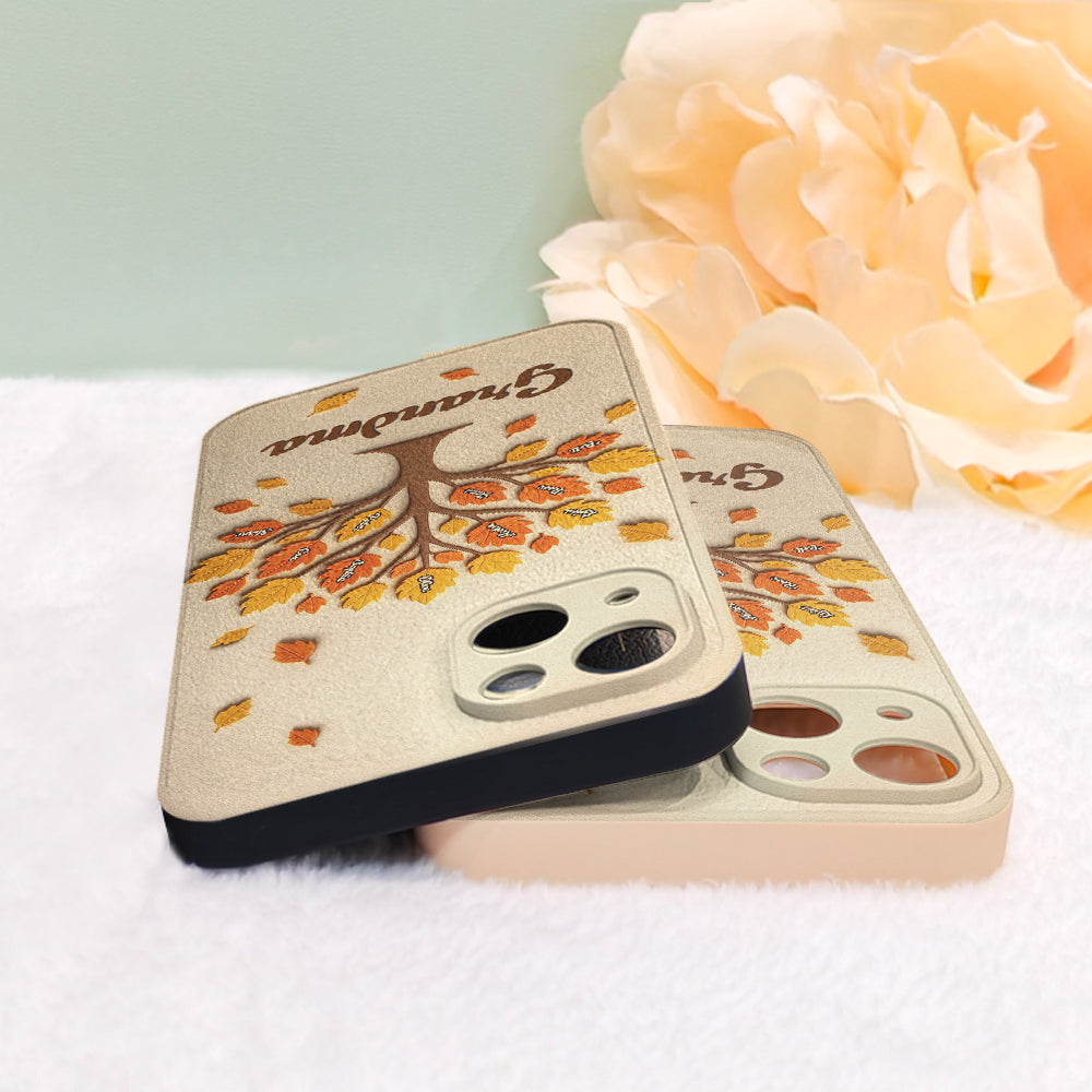 Mom Grandma Tree - Personalized Mother Leather Phone Case
