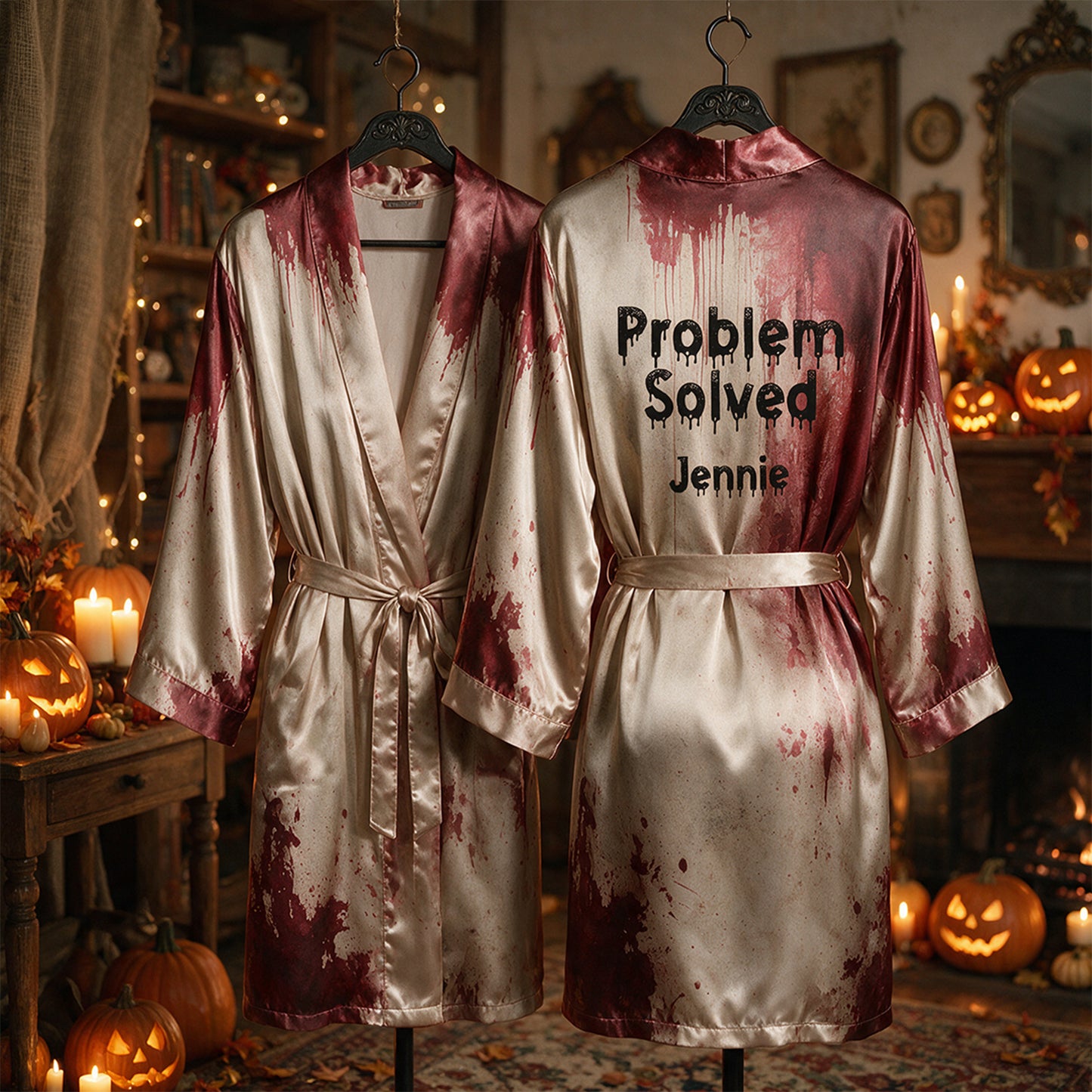 Happy Halloween - Personalized Halloween Satin Robe