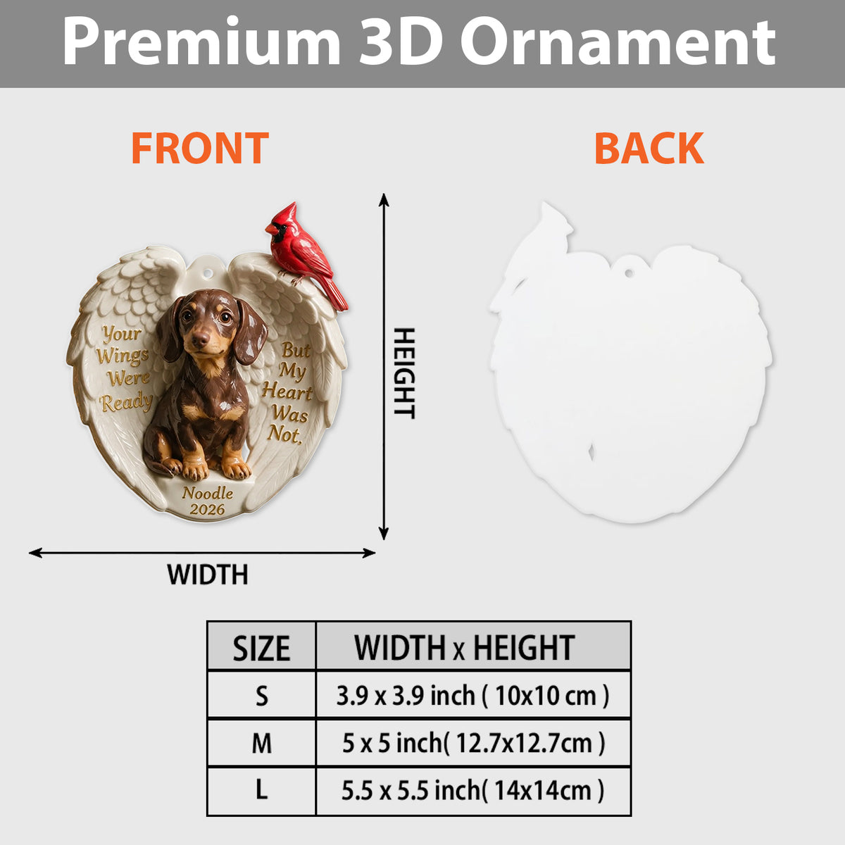 Deine Flügel waren bereit - Personalisierte Hund Keramik Ornament in Form