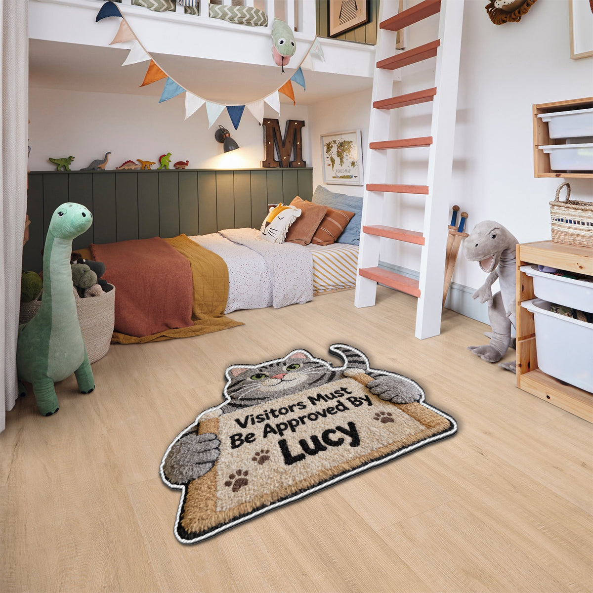 All Visitors Must Be Approved By - Personalized Pet Non-Slip Tufted Rug