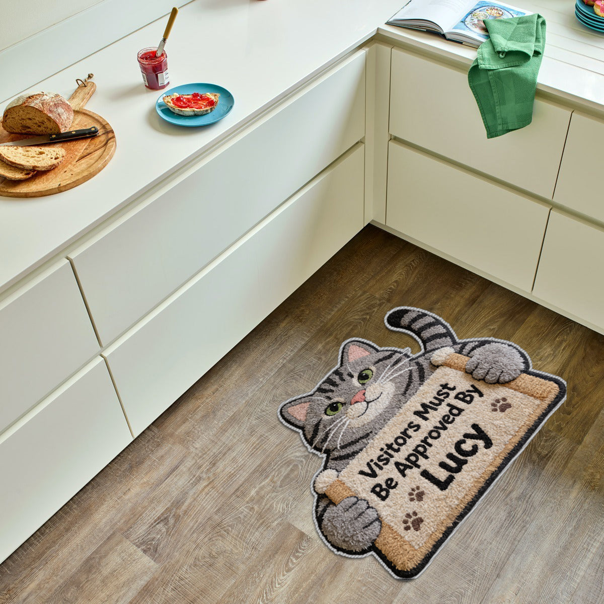 All Visitors Must Be Approved By - Personalized Pet Non-Slip Tufted Rug