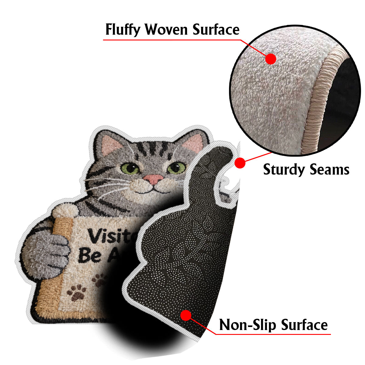 All Visitors Must Be Approved By - Personalized Pet Non-Slip Tufted Rug