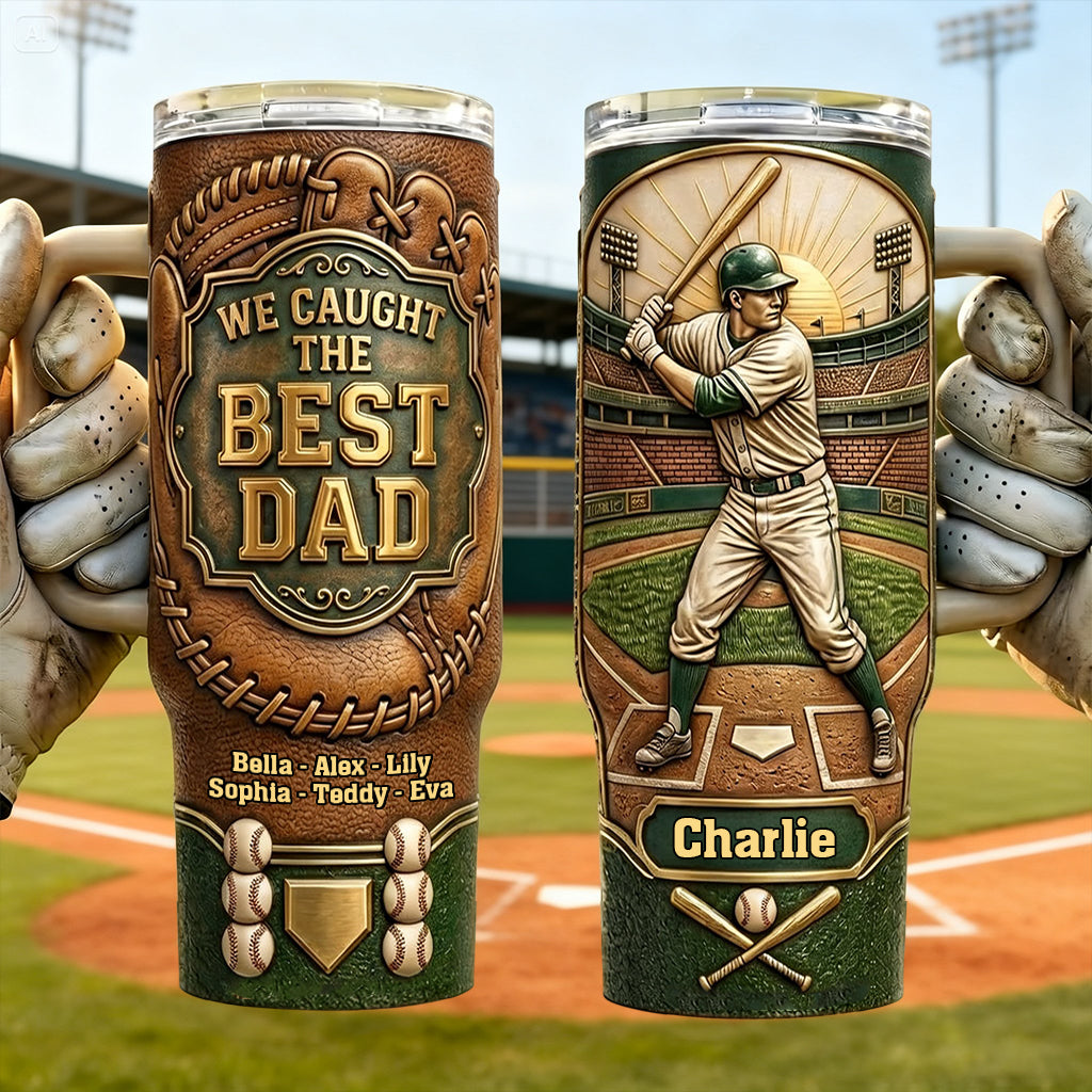 Wir haben den besten Papa gefangen - Personalisierter Baseball-Becher mit Griff