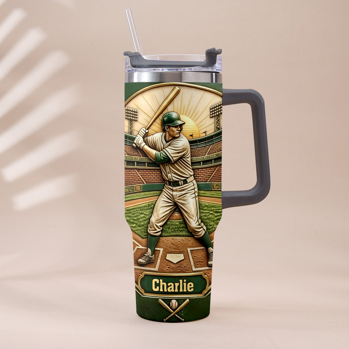 Wir haben den besten Papa gefangen - Personalisierter Baseball-Becher mit Griff