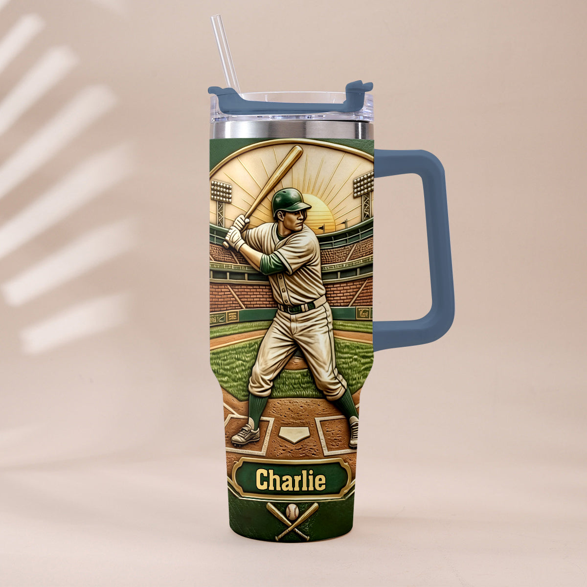 Wir haben den besten Papa gefangen - Personalisierter Baseball-Becher mit Griff