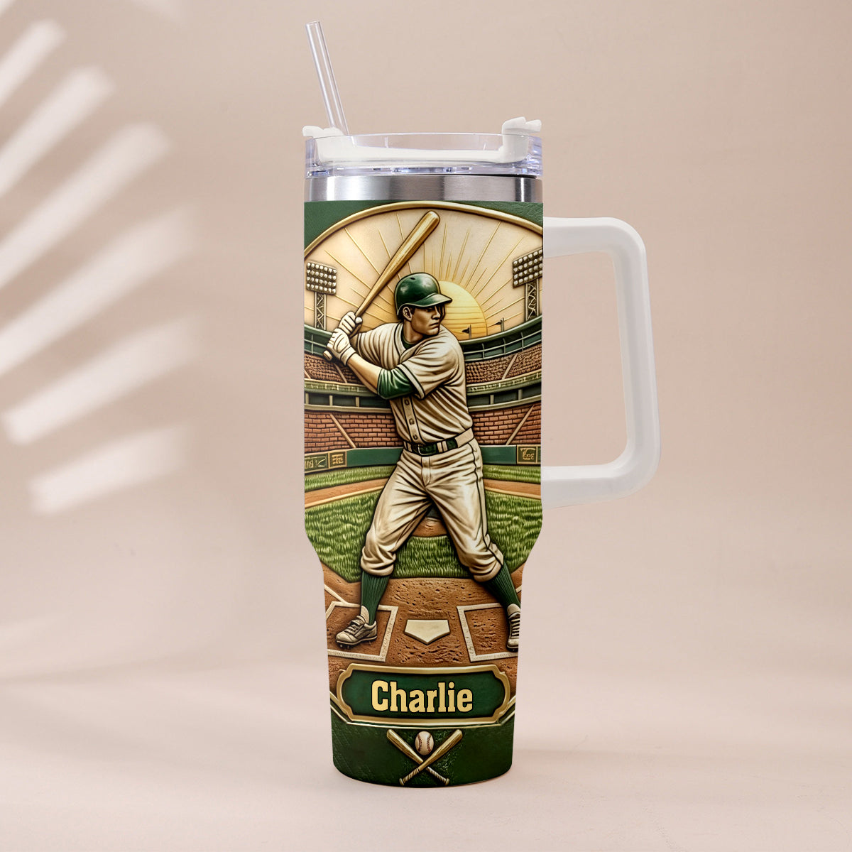 Wir haben den besten Papa gefangen - Personalisierter Baseball-Becher mit Griff