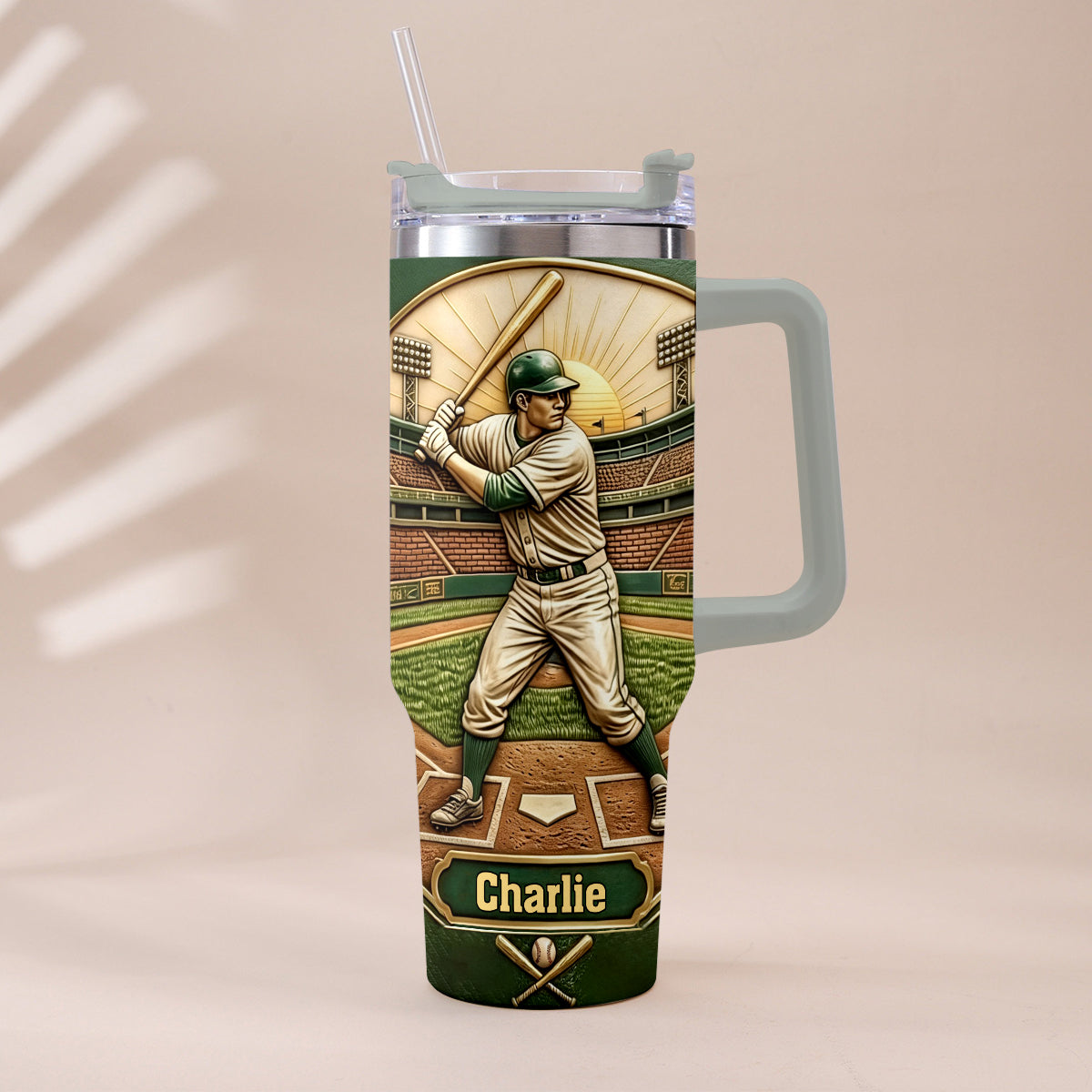 Wir haben den besten Papa gefangen - Personalisierter Baseball-Becher mit Griff