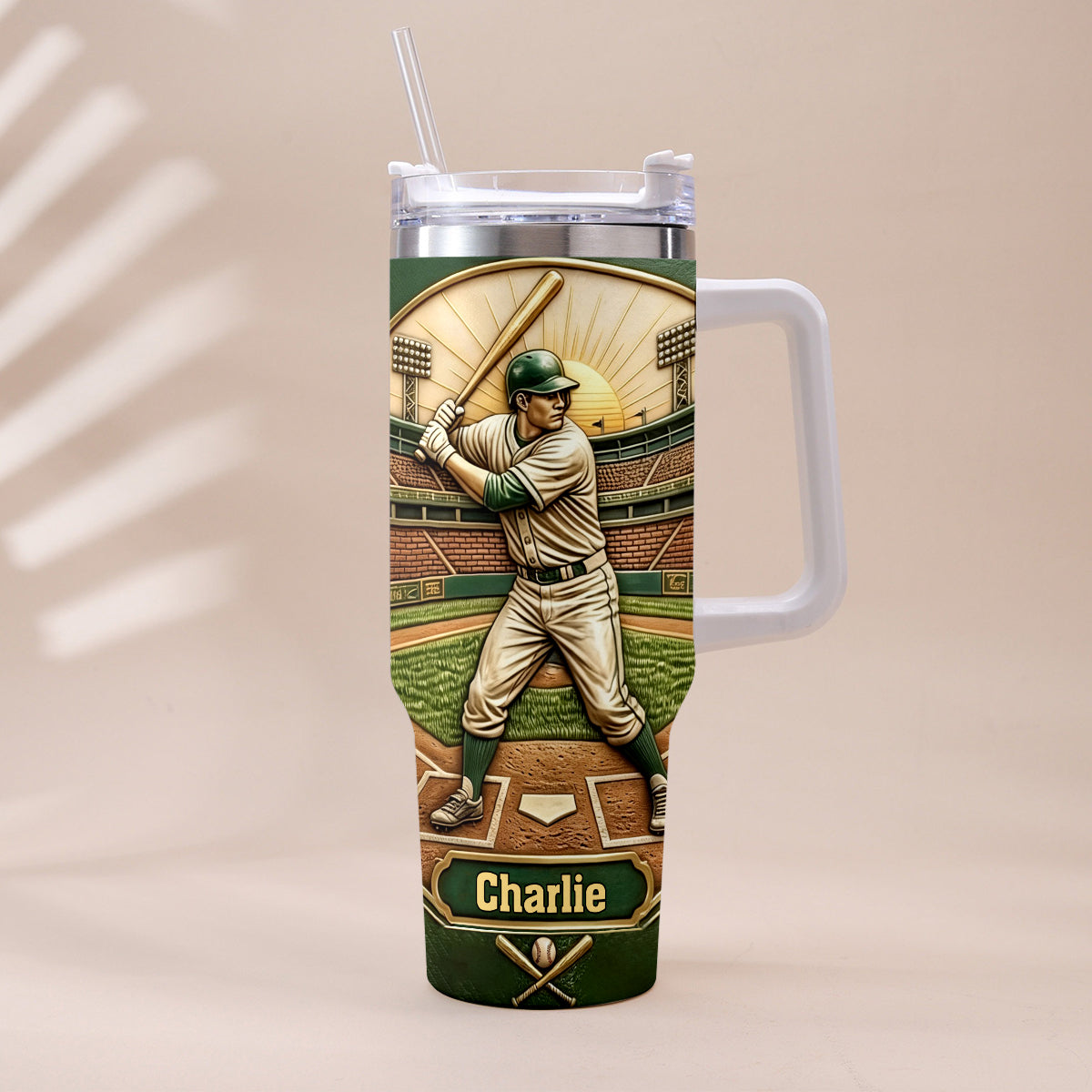 Wir haben den besten Papa gefangen - Personalisierter Baseball-Becher mit Griff