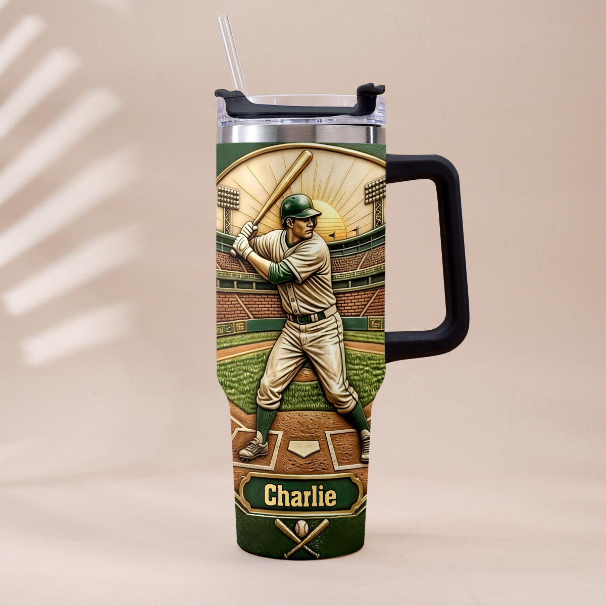 Wir haben den besten Papa gefangen - Personalisierter Baseball-Becher mit Griff