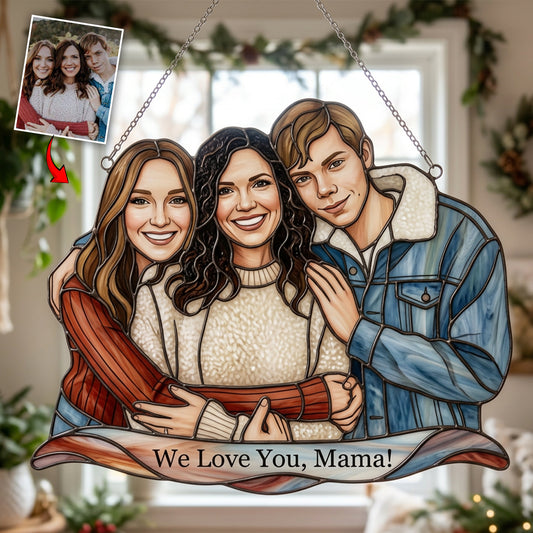 Custom Any Photo - Personalized Mother Window Hanging Suncatcher Ornament