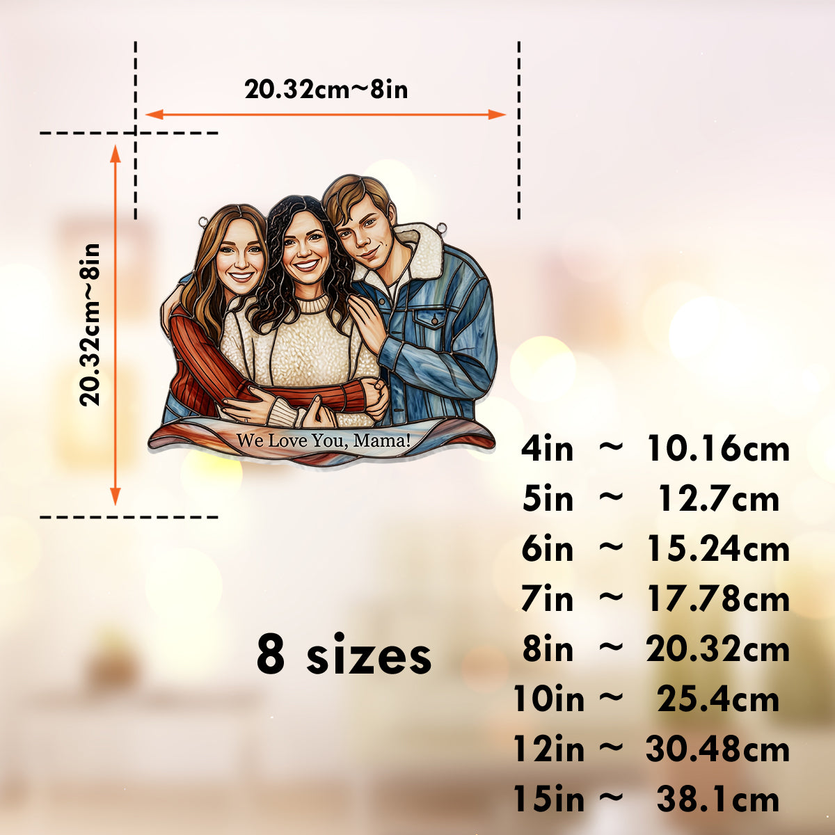 Custom Any Photo - Personalized Mother Window Hanging Suncatcher Ornament