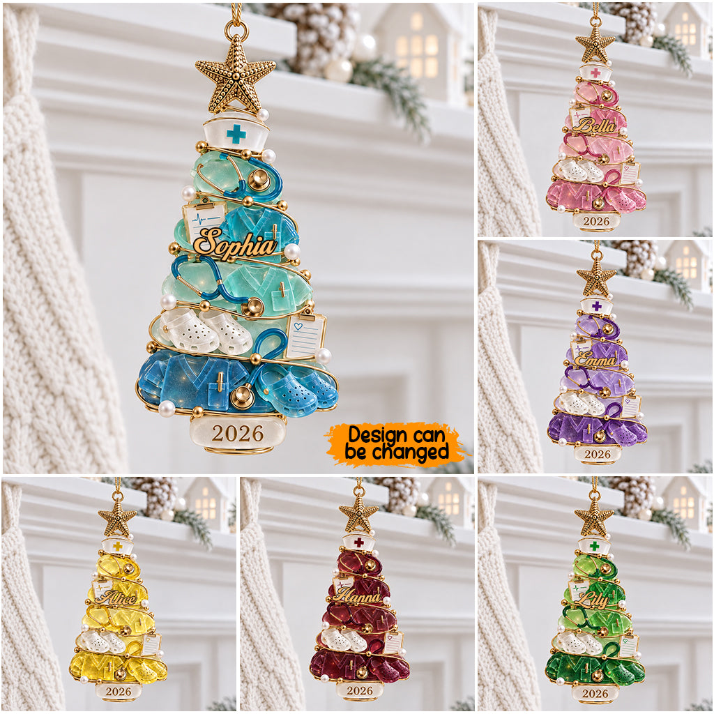 Nurse Life Frohe Weihnachten - Personalisierbarer Krankenschwester Ornament