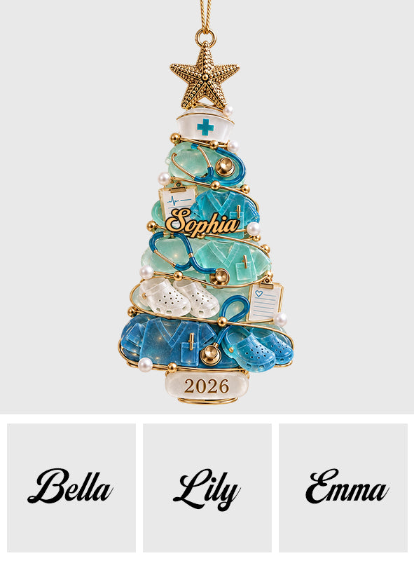 Nurse Life Frohe Weihnachten - Personalisierbarer Krankenschwester Ornament