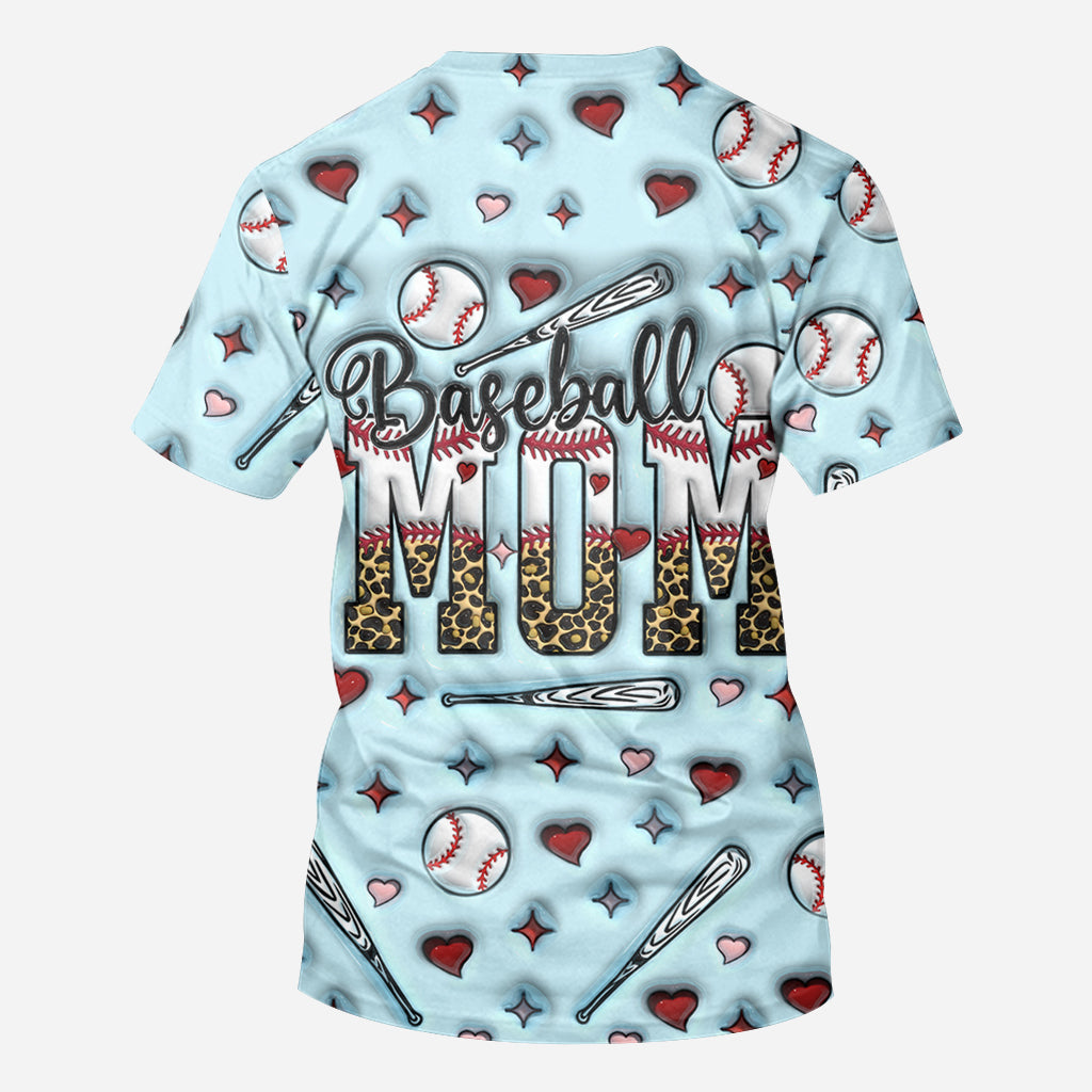 Baseball-Mama – Personalisiertes Baseball-Shirt mit Allover-Print