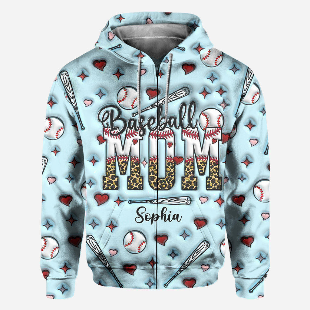 Baseball-Mama – Personalisiertes Baseball-Shirt mit Allover-Print