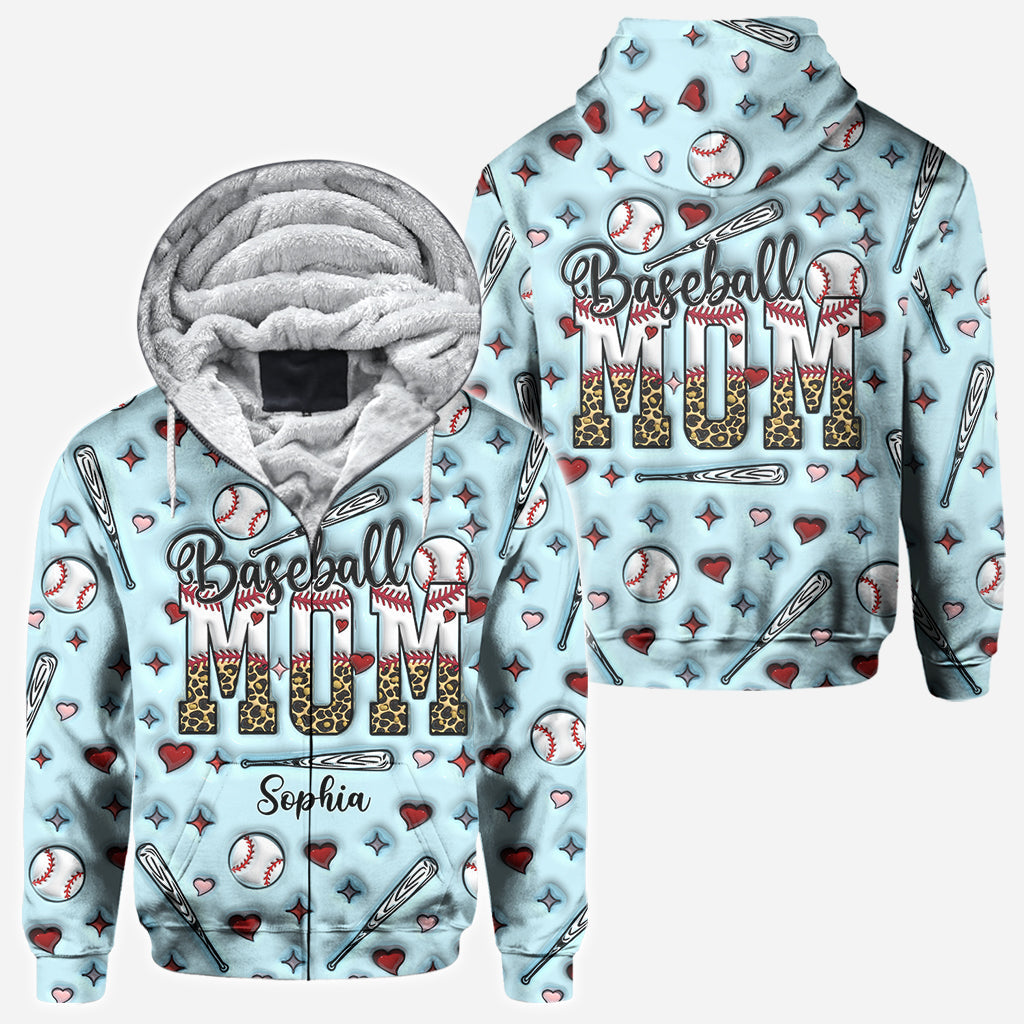 Baseball-Mama – Personalisiertes Baseball-Shirt mit Allover-Print