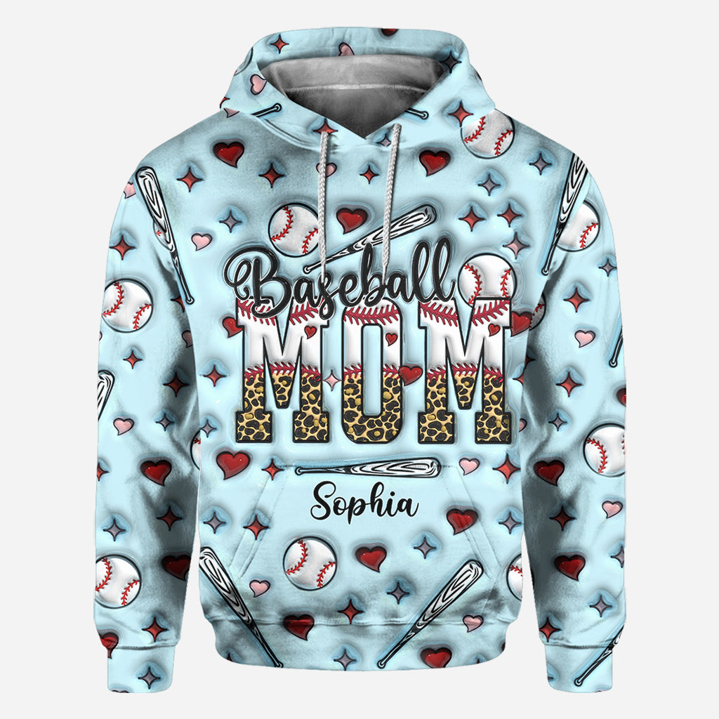 Baseball-Mama – Personalisiertes Baseball-Shirt mit Allover-Print