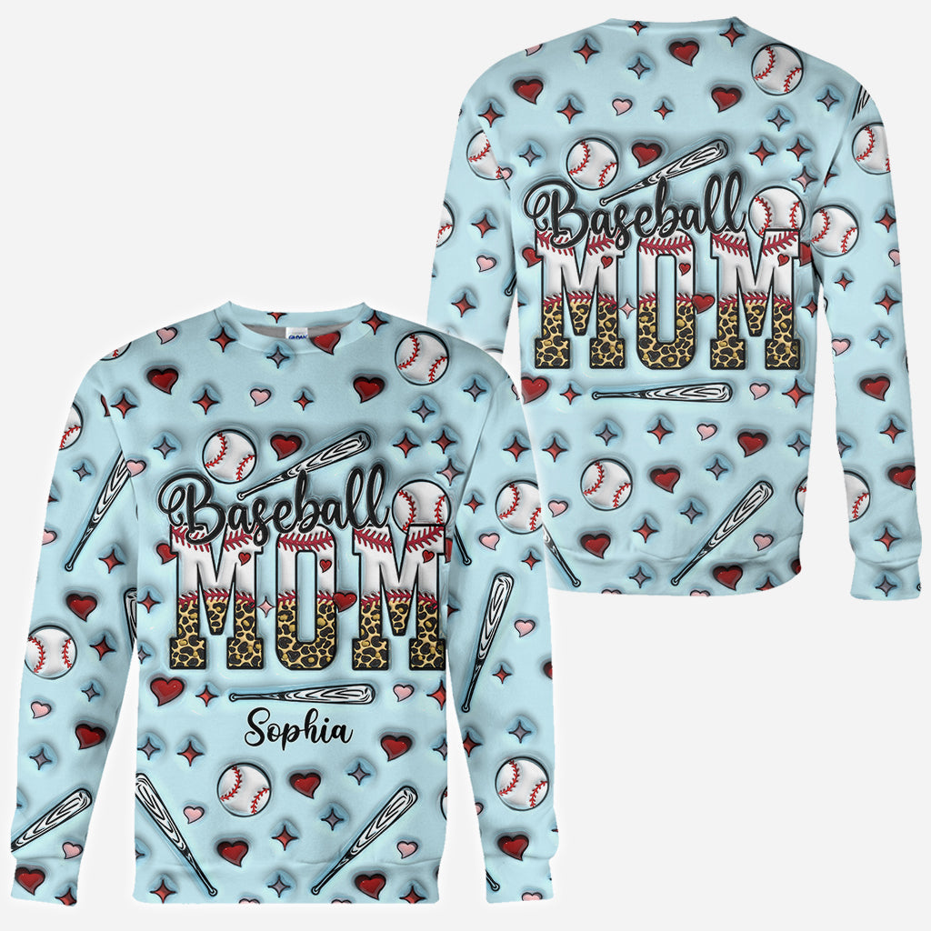 Baseball-Mama – Personalisiertes Baseball-Shirt mit Allover-Print
