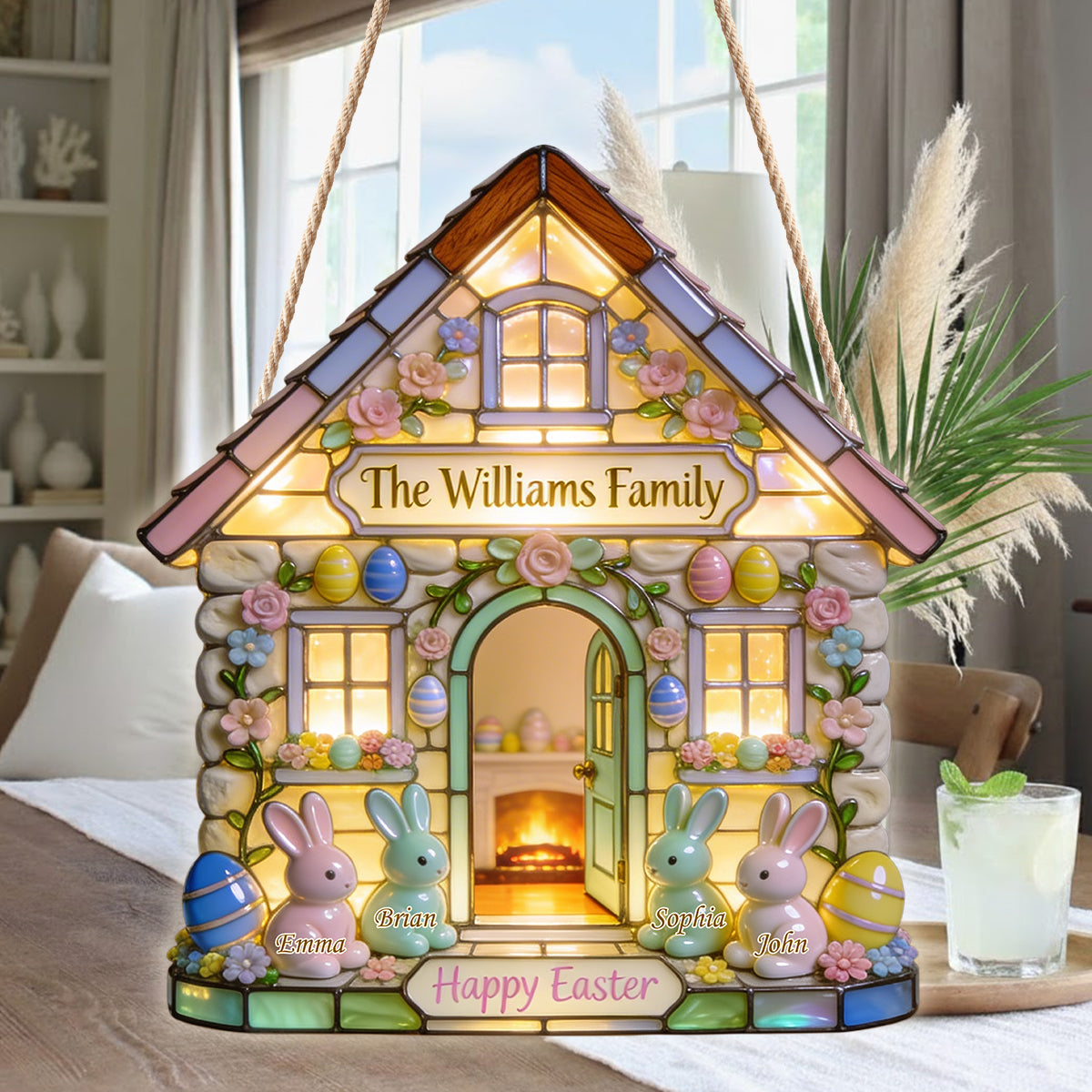 Happy Easter - Personalized Family LED Light Acrylic Sign