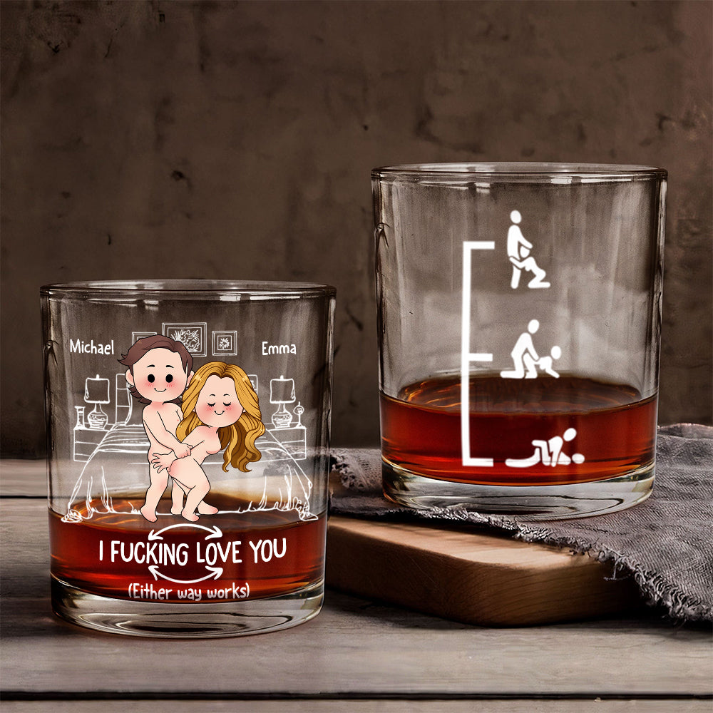 Naughty Couple - Personalized Couple Whiskey Glass