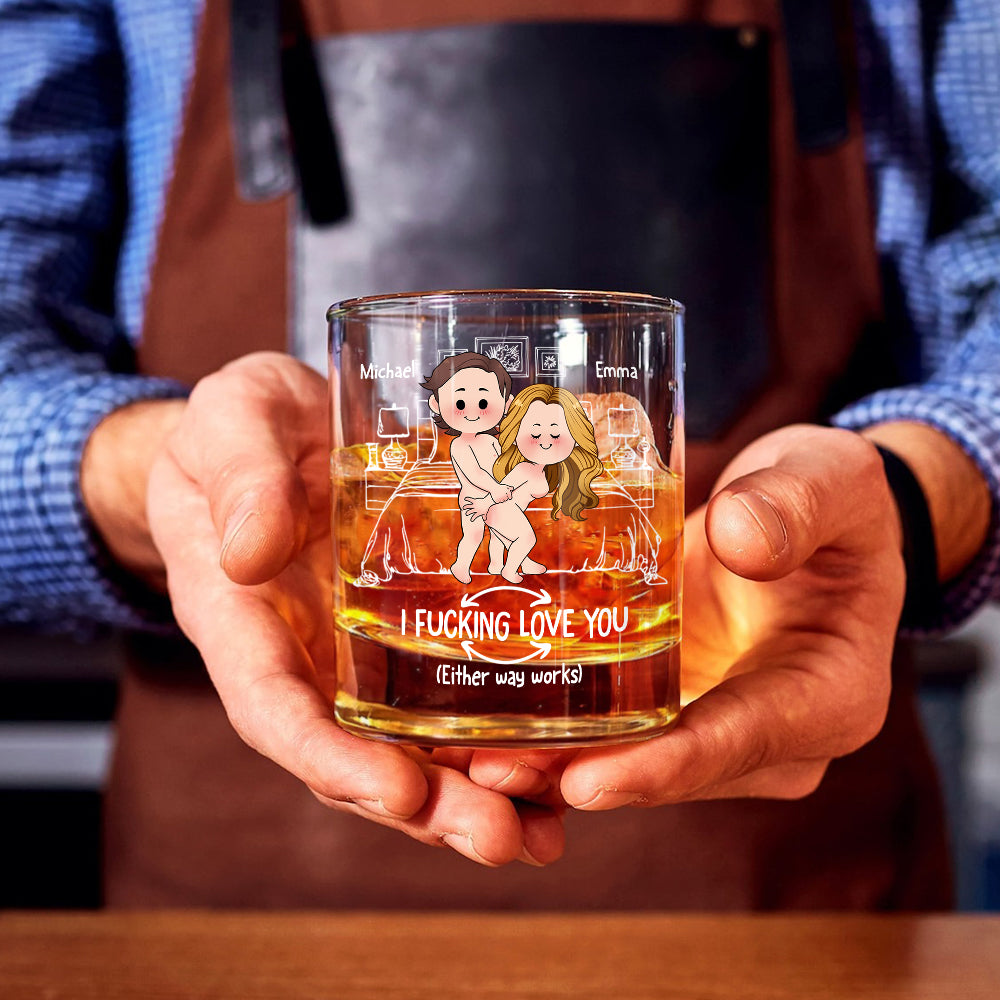Naughty Couple - Personalized Couple Whiskey Glass