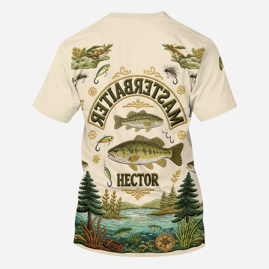Masterbaiter Upside Down Text Fishing Lovers Gift - Personalized Fishing All Over Shirt