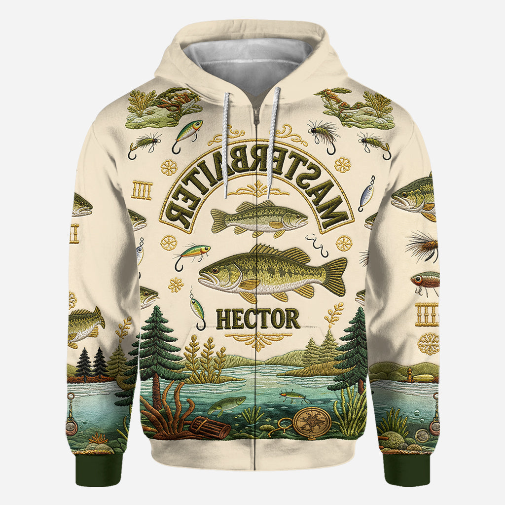 Masterbaiter Upside Down Text Fishing Lovers Gift - Personalized Fishing All Over Shirt