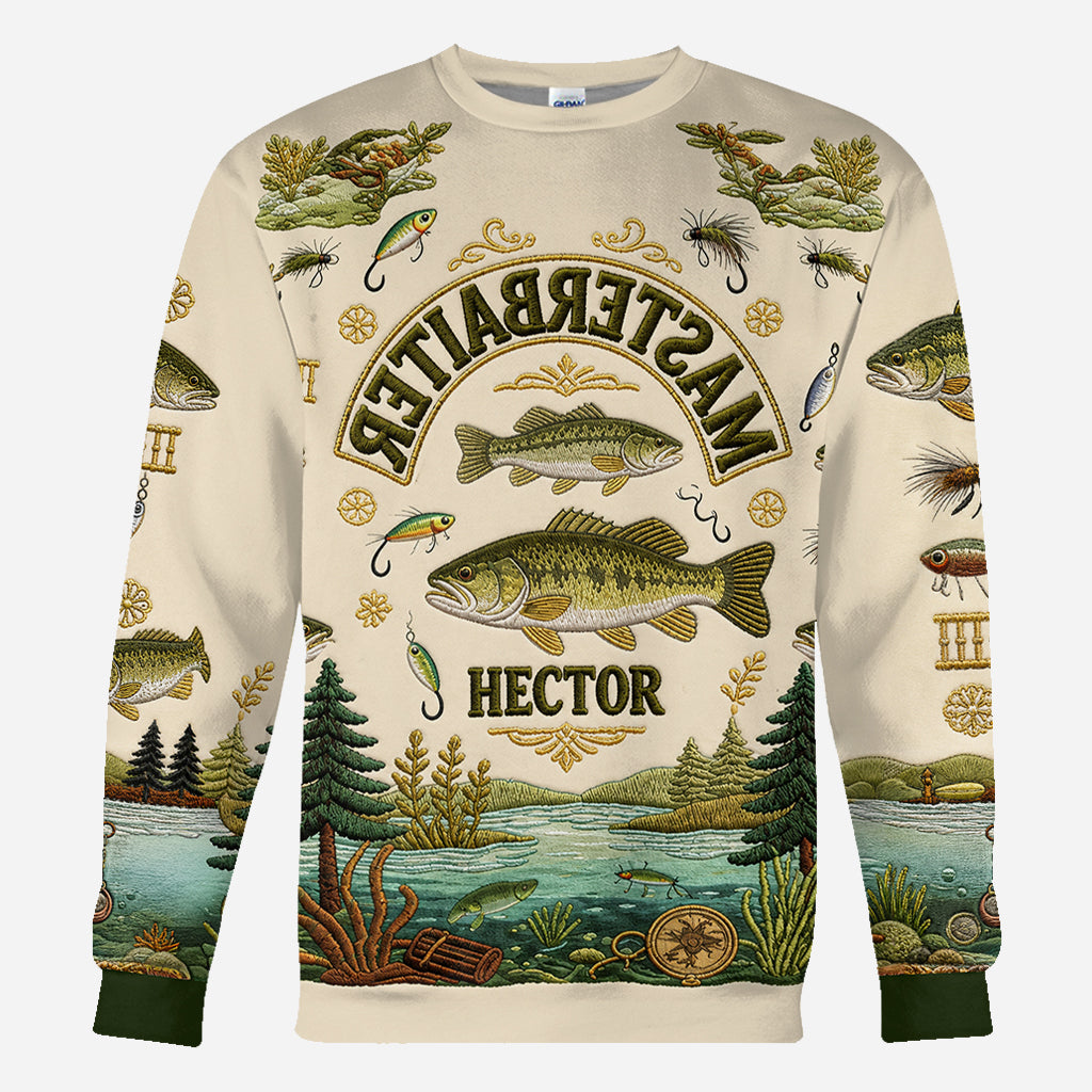 Masterbaiter Upside Down Text Fishing Lovers Gift - Personalized Fishing All Over Shirt