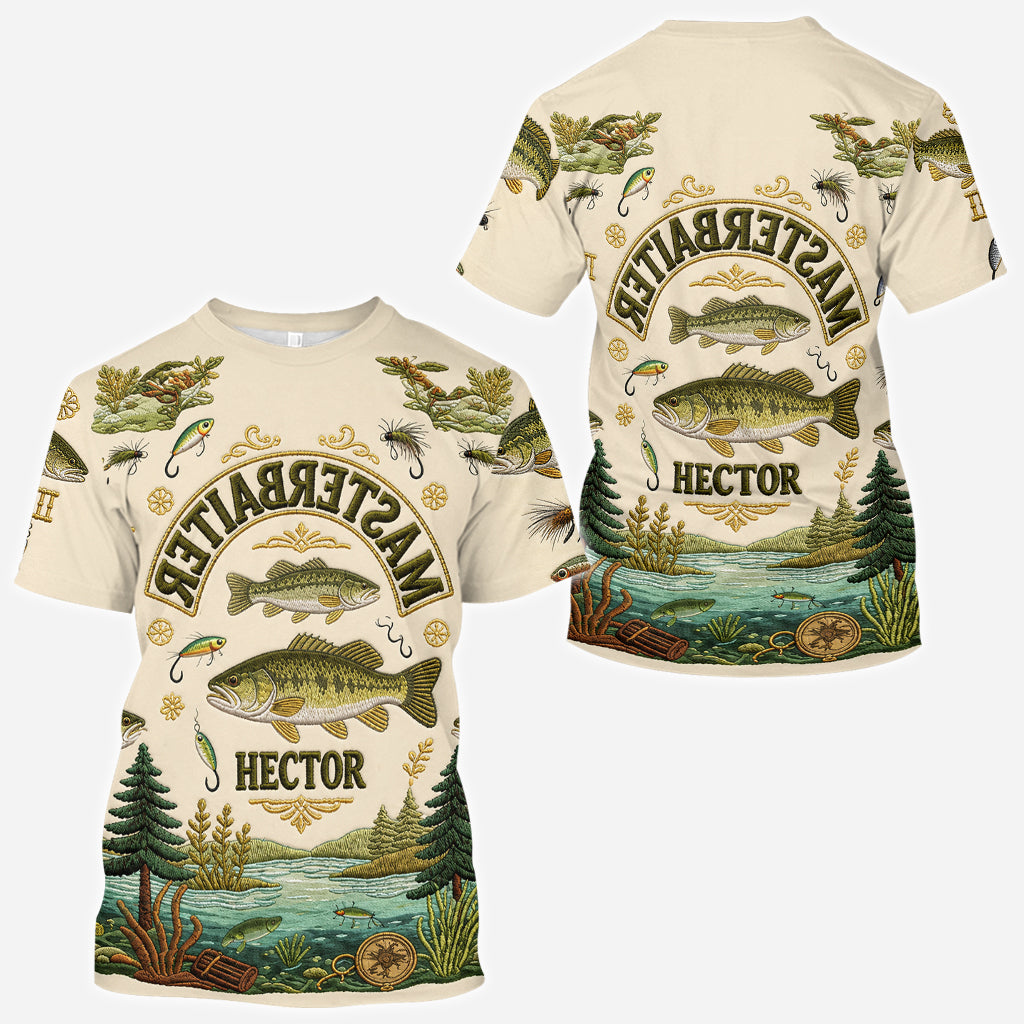 Masterbaiter Upside Down Text Fishing Lovers Gift - Personalized Fishing All Over Shirt
