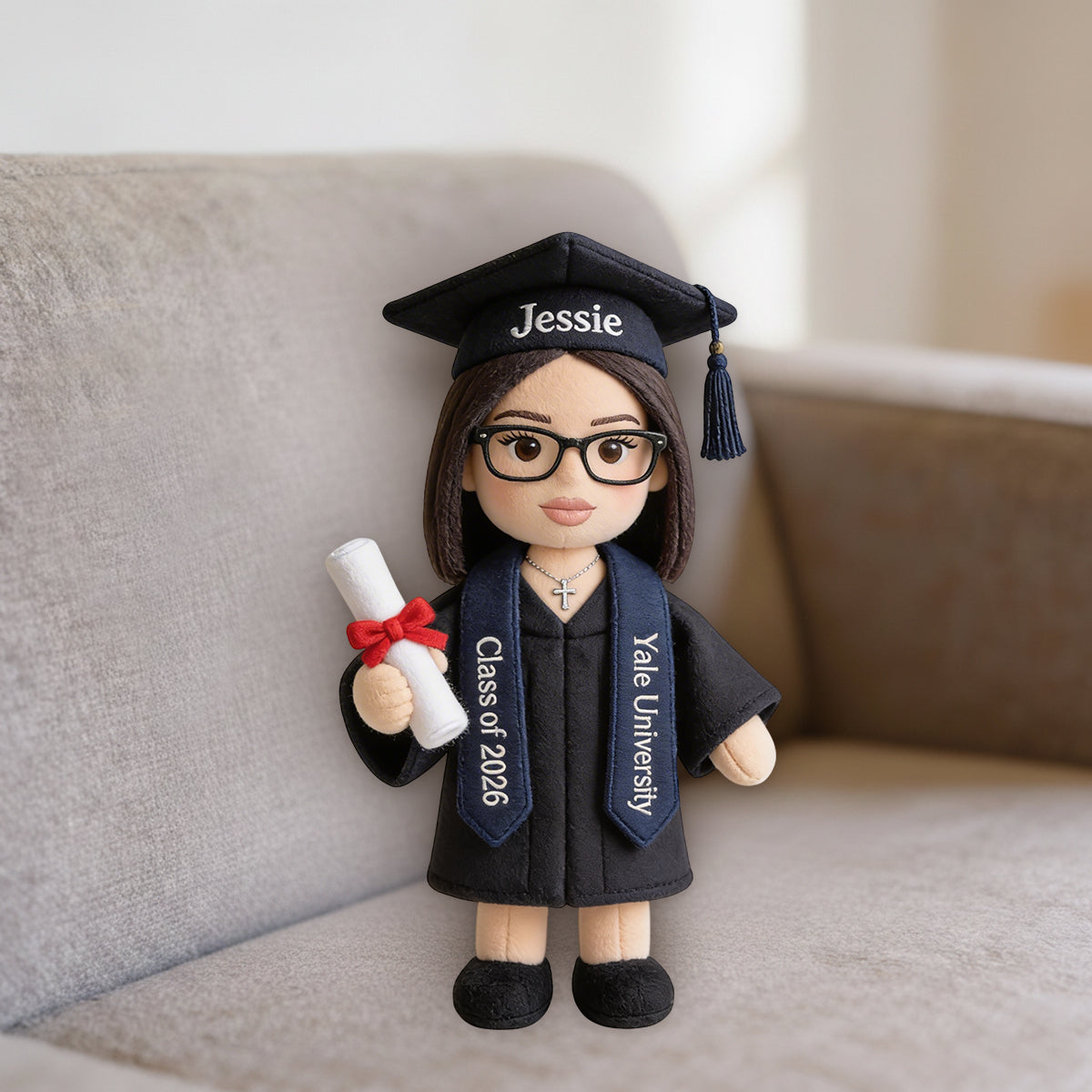 Senior Class of 2026 Gift - Personalized Graduation Premium Faux Fur Pillow