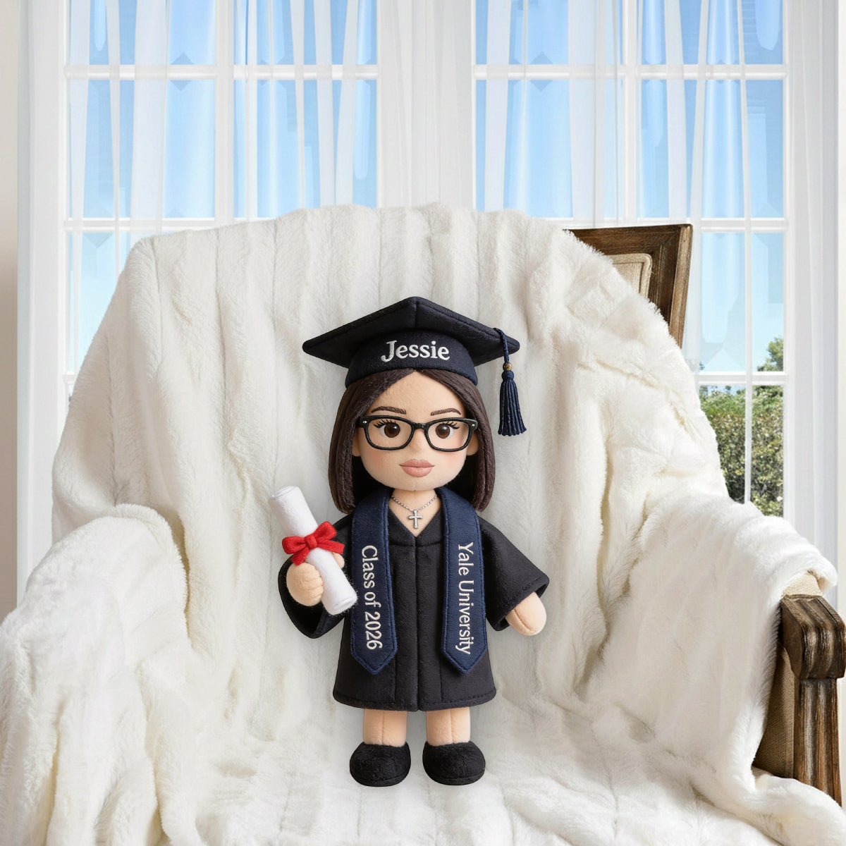 Senior Class of 2026 Gift - Personalized Graduation Premium Faux Fur Pillow