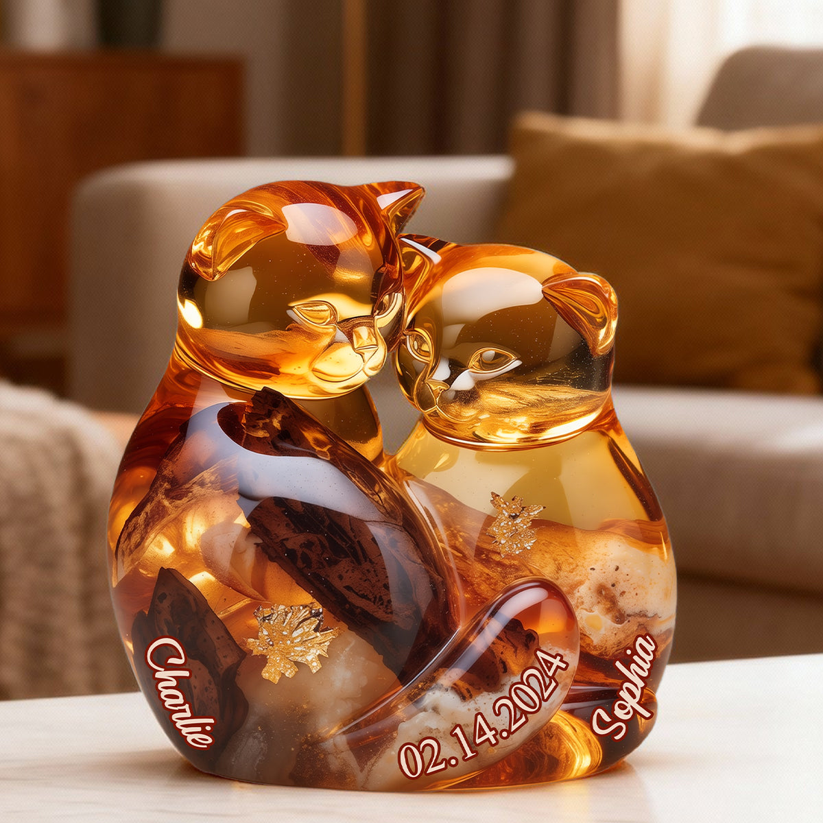 Für immer Liebe – Personalisierte Acrylplakette in individueller Form für Paare