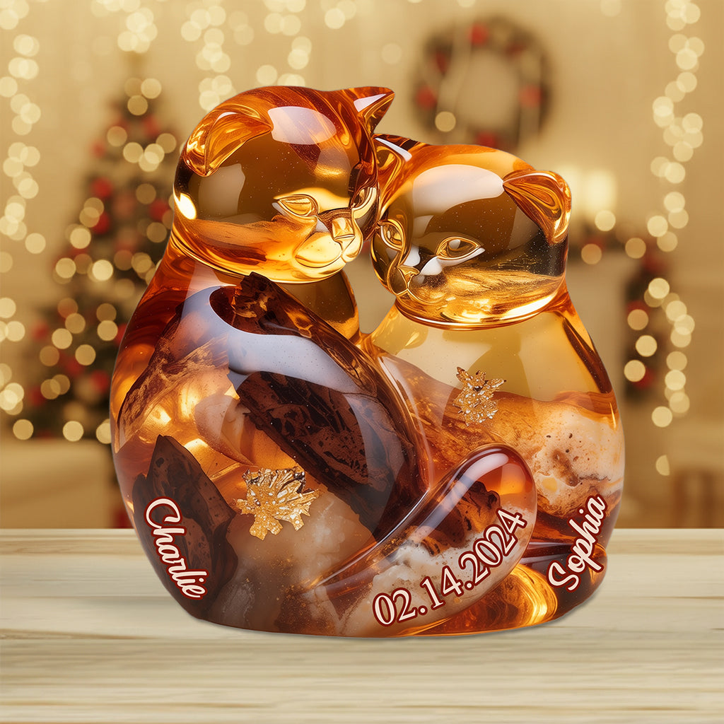 Für immer Liebe – Personalisierte Acrylplakette in individueller Form für Paare