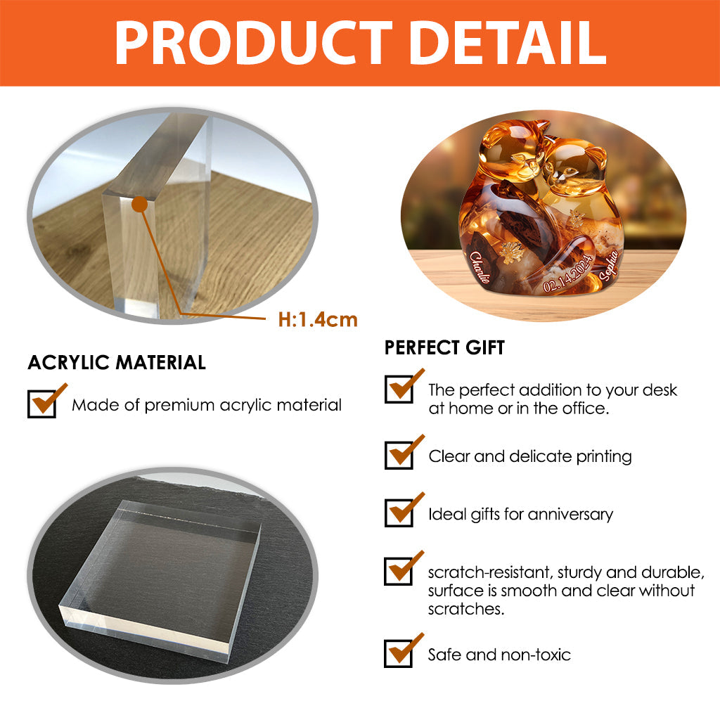 Für immer Liebe – Personalisierte Acrylplakette in individueller Form für Paare