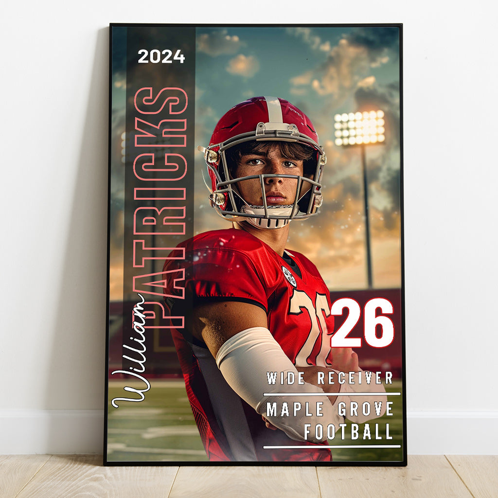Jede Sportart, jeder Name, jede Position, jede Nummer, jedes Team... - Personalisierte Fußball-Leinwand und Poster