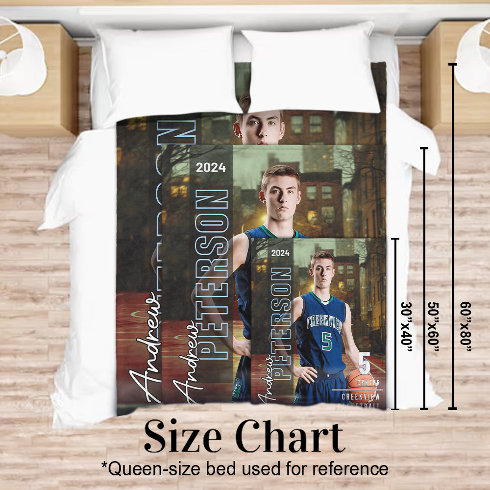 Any Sport, Name, Postion, Number, Team.... - Personalized Basketball Blanket