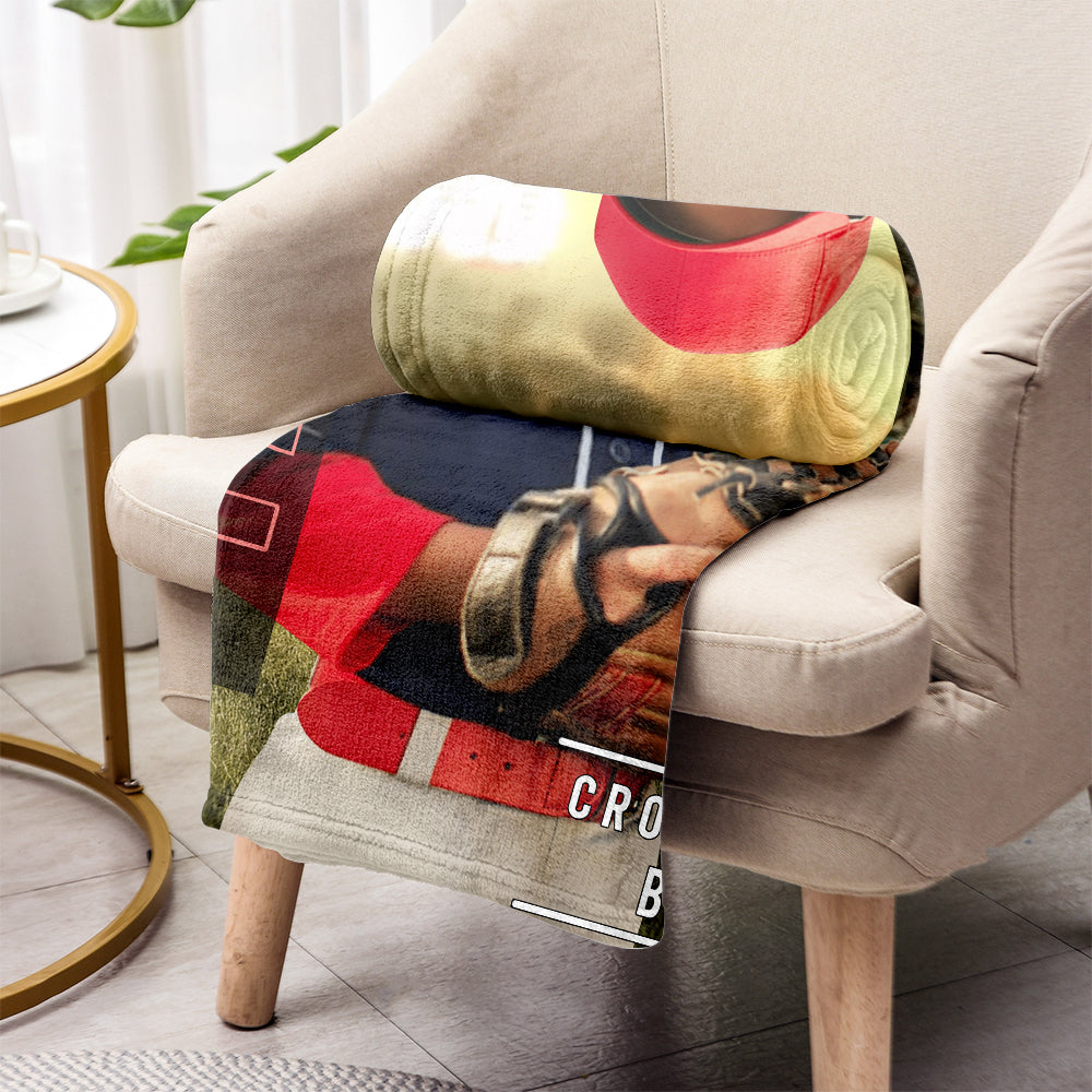 Beliebiges Foto, Name, Schule... - Personalisierte Baseballdecke