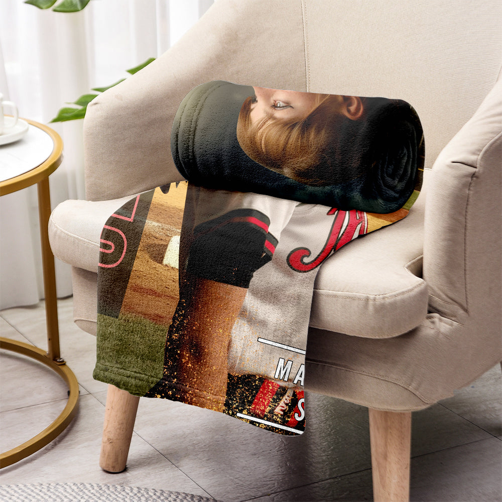 Beliebiges Foto, Name, Schule... - Personalisierte Softballdecke