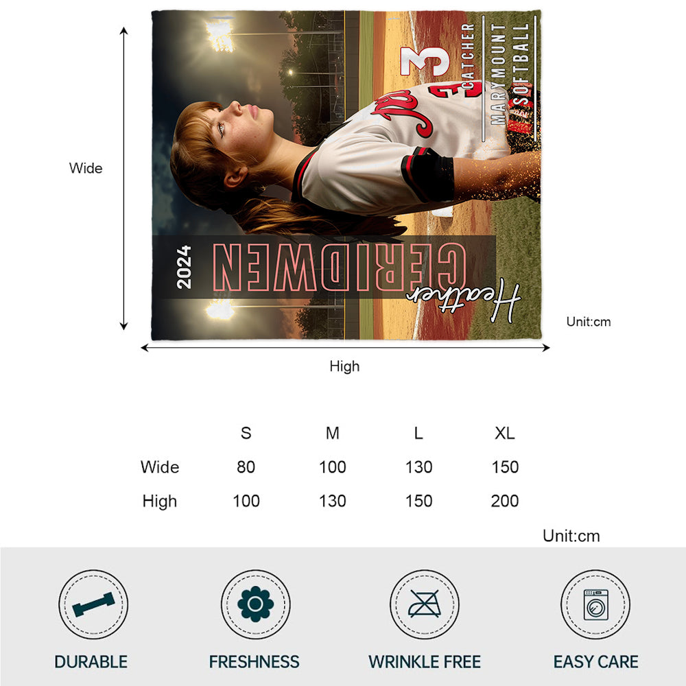 Beliebiges Foto, Name, Schule... - Personalisierte Softballdecke