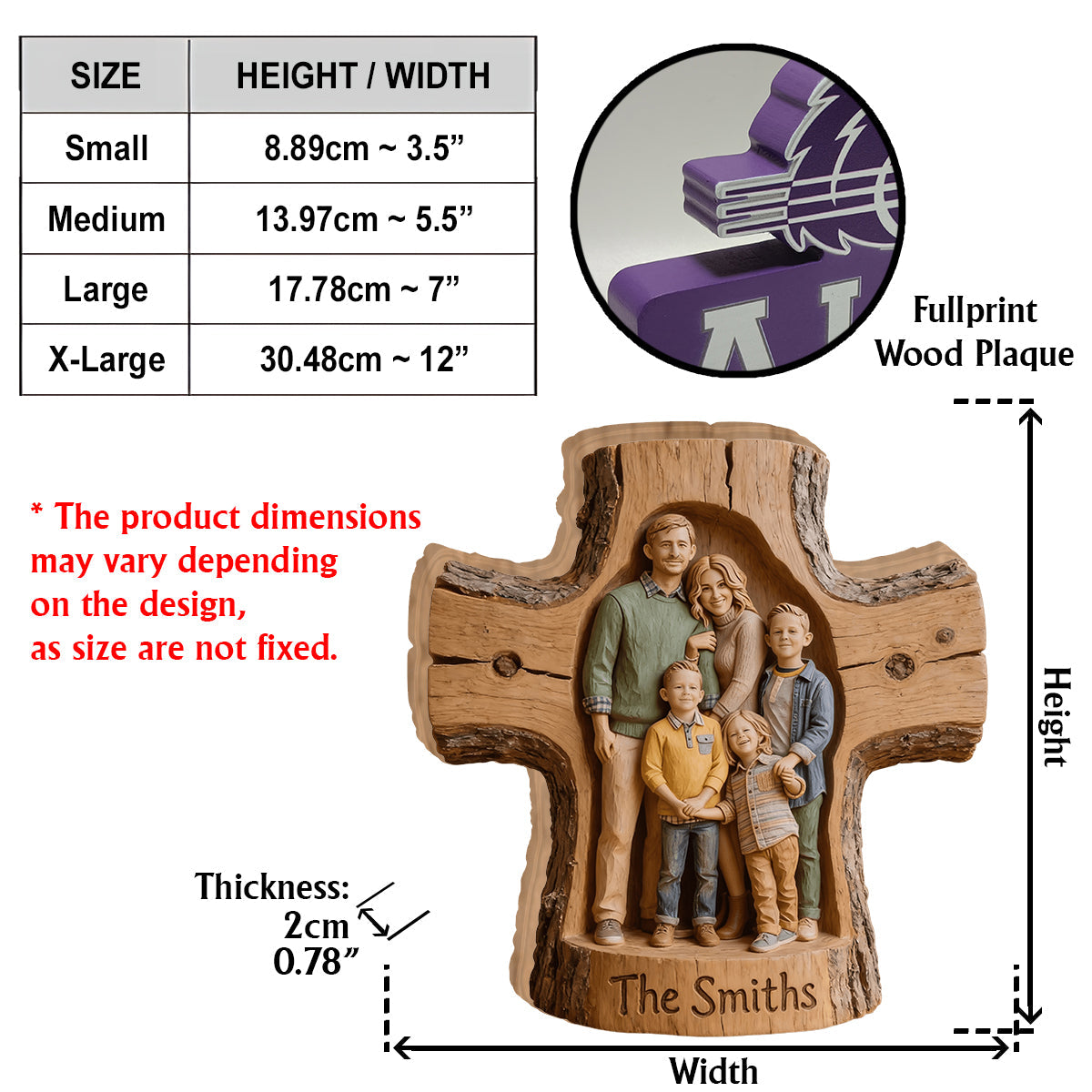 Custom Any Photo God Bless This Family - Personalized Family Custom Shaped Wood Plaque