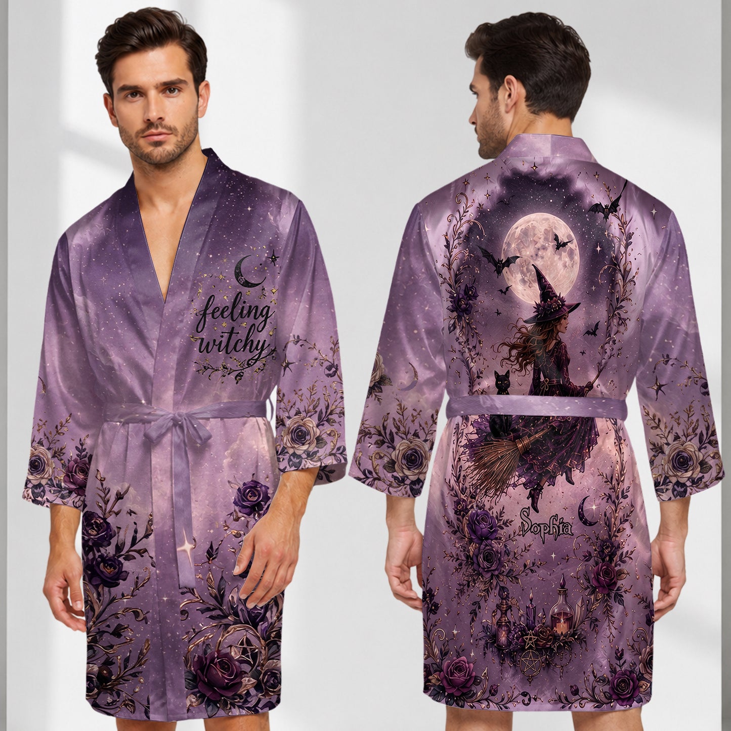 Feeling Witchy - Personalized Witch Satin Robe