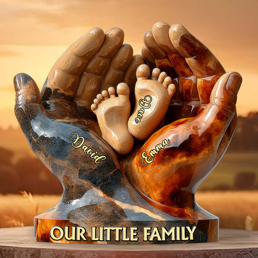 Unsere kleine Familie – Personalisierte Acrylplakette in individueller Familienform