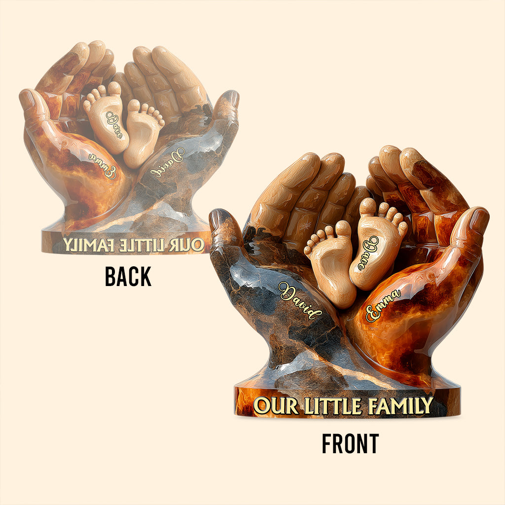 Unsere kleine Familie – Personalisierte Acrylplakette in individueller Familienform