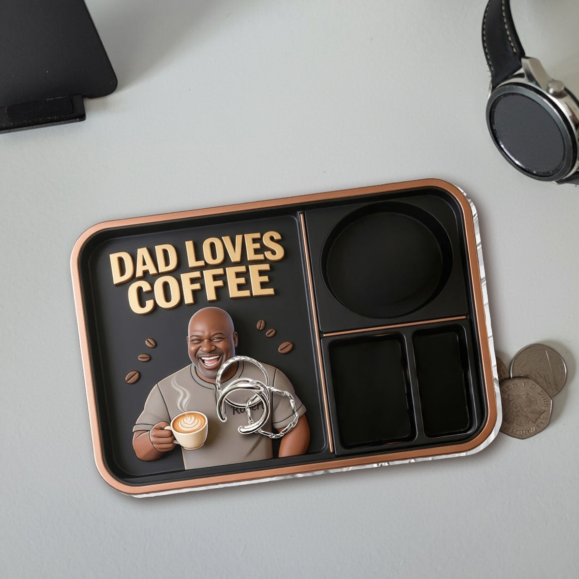 Papa liebt Kaffee - Personalisierbares Kaffeetablett