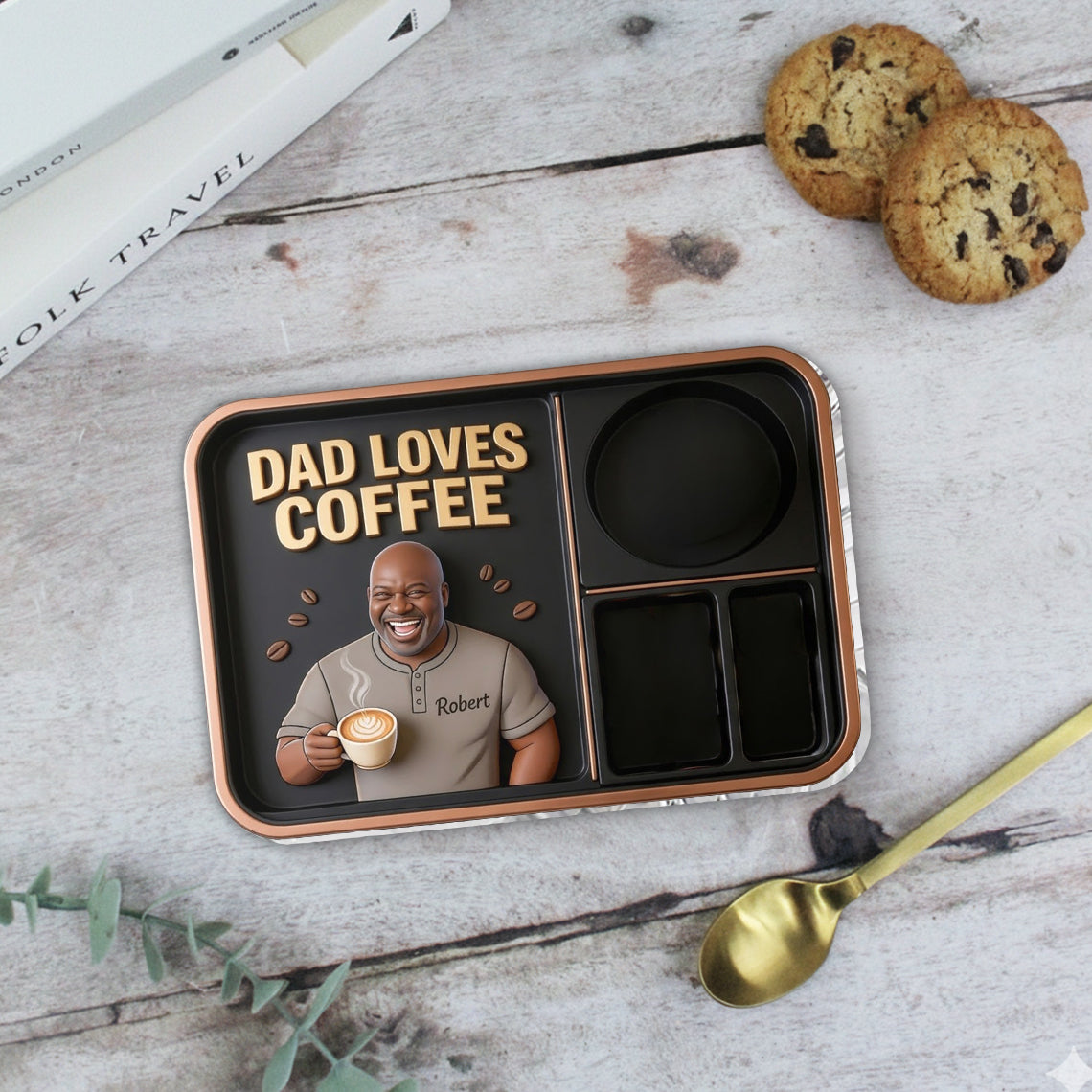 Papa liebt Kaffee - Personalisierbares Kaffeetablett