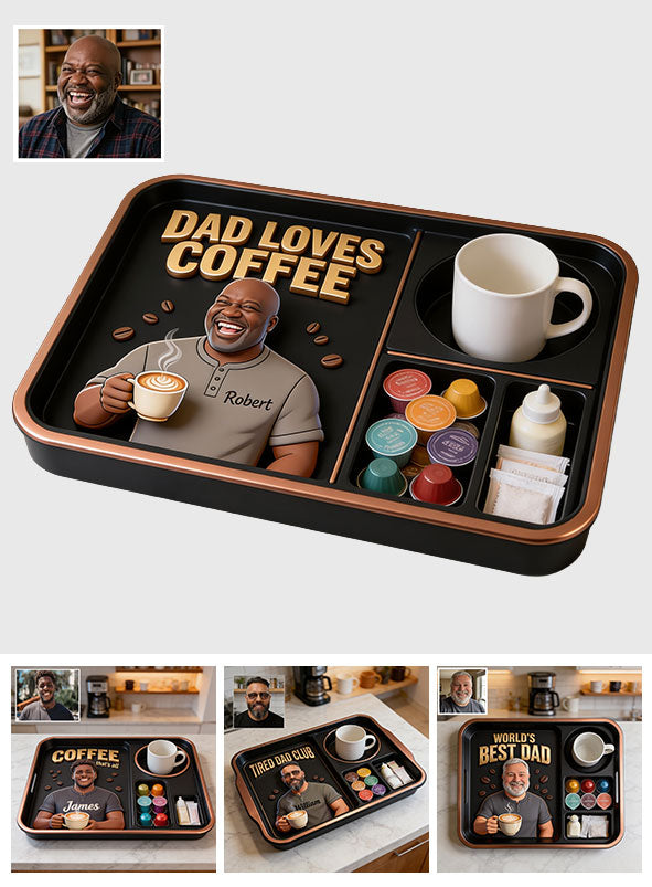 Papa liebt Kaffee - Personalisierbares Kaffeetablett