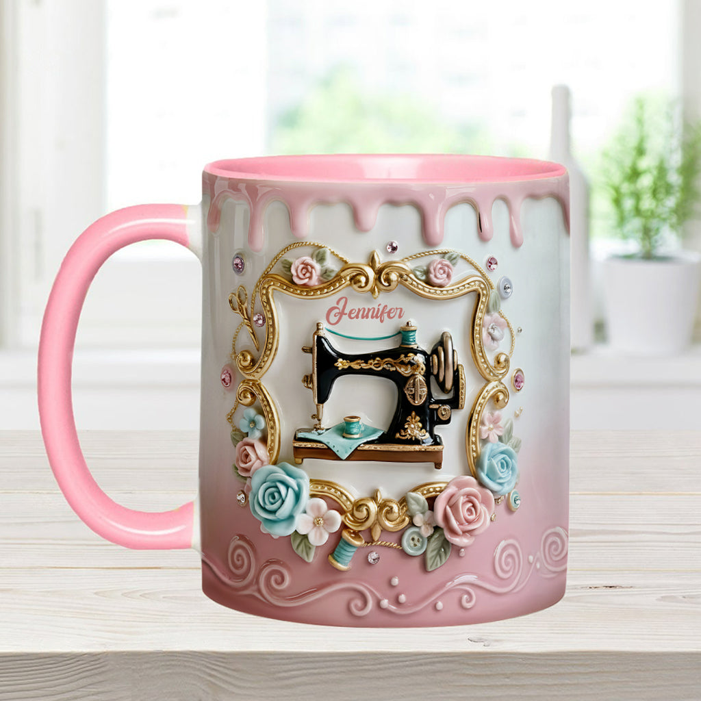 Stunning Sewing Machine - Personalized Sewing Accent Mug & Coaster
